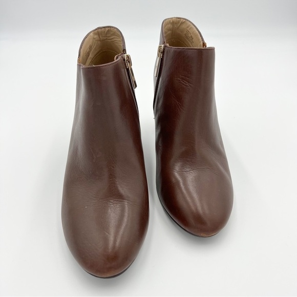 H by Halston "Anna" Brown Leather Western Ankle Booties - Picture 2 of 9